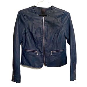 The Limited Blue Faux Leather Jacket size S